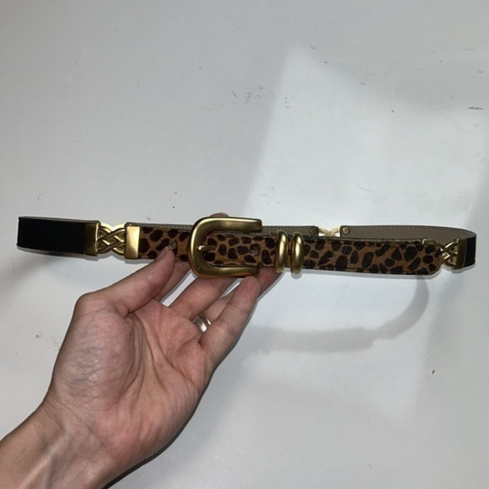 Leopard Print Gold Buckle Women's Belt